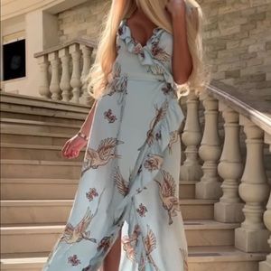 Stunning Maxi Silk Wrap Dress